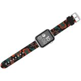 For Apple Watch Series 3 & 2 & 1 38mm Fashion Camouflage Pattern Silicone Watch Strap(Red)