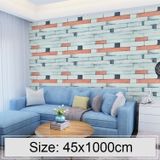 Wood Stone Creative 3D Stone Brick Decoration Wallpaper Stickers Bedroom Living Room Wall Waterproof Wallpaper Roll  Size: 45 x 1000cm
