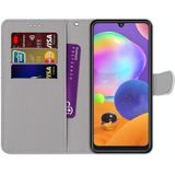 For Samsung Galaxy A31 Coloured Drawing Cross Texture Horizontal Flip PU Leather Case with Holder & Card Slots & Wallet & Lanyard(Fluorescent Water Pattern)
