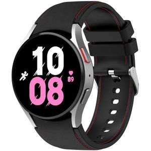 Voor Samsung Galaxy Watch5 / Watch5 Pro / Watch4 Universele lederen textuur siliconen horlogeband (zwart + rood)