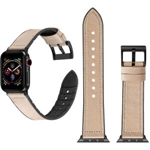 Solid Color TPU + Stainless Steel Watch Strap for Apple Watch Series 5 & 4 40mm / 3 & 2 & 1 38mm(Grey)