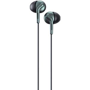 REMAX RM-595 3.5mm Gold Pin In-Ear Stereo Double-action Metal Music Earphone with Wire Control + MIC  Support Hands-free (Green)