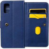 For Samsung Galaxy A41 Multifunctional Magnetic Copper Buckle Horizontal Flip Solid Color Leather Case with 10 Card Slots & Wallet & Holder & Photo Frame(Dark Blue)