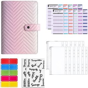 A6 PU Macaron Kleurverloop Losbladige Kladblok Notebook Budgetboek