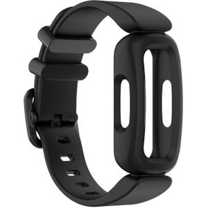 For Fitbit Ace 3 Silicone Integrated Replacement Strap Watchband(Black)