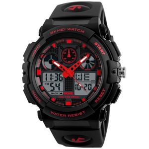 SKMEI 1270 Men Waterproof Dual Display Digital Watch Outdoor Sports Watch(Red)