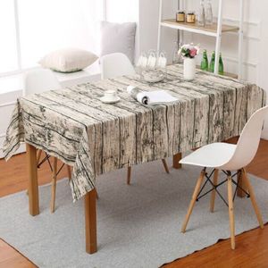 Imitation Bark Cotton Linen Tablecloth  Size:120x160cm(Wood Grain)