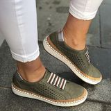Dames sneakers ademende flats schoenen  maat: 39 (groen)