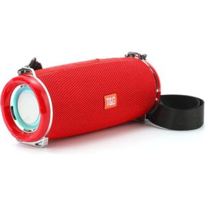 T&G TG192 LED Flashing Light Portable Wireless Bass 3D Stereo Bluetooth Speaker  Support FM / TF Card / USB(Red)