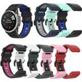 For Garmin Fenix 5 Plus 22mm Silicone Sports Two-Color Watch Band(Black+Pink)