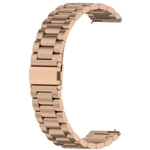 Voor Huawei Horloge GT Runner / Watch GT 3 46mm Drie kraal Roestvrijstalen riem (ROSE GOUD)