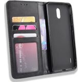 Magnetic Buckle Retro Crazy Horse Texture Horizontal Flip Leather Case for Nokia 3.1 C  with Holder & Card Slots & Photo Frame(Black)