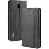 Magnetic Buckle Retro Crazy Horse Texture Horizontal Flip Leather Case for Nokia 3.1 C  with Holder & Card Slots & Photo Frame(Black)
