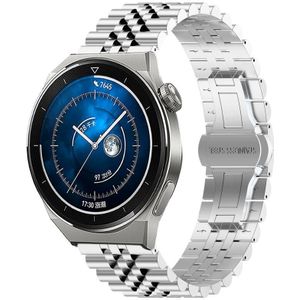 Voor Huawei Watch GT3 Pro 46mm Five Bull halfronde roestvrijstalen horlogeband + riemverwijderingsgereedschap