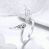 S925 Sterling Silver Fairy Wing Ring Girls Open Ring