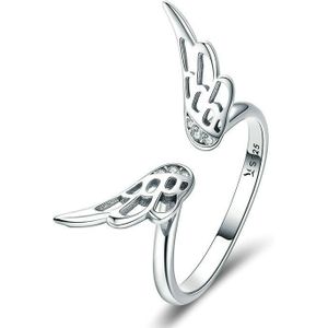 S925 Sterling Silver Fairy Wing Ring Girls Open Ring