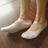 Silicone Sailboat Socks Foot Heel Anti-cracking Sleeve Anti-drying Beach Home Socks  Size:S(33-35)(White)