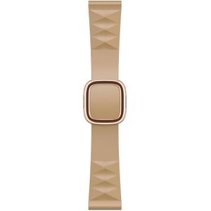 Modern Style Silicone Replacement Strap Watchband For Apple Watch Series 7 & 6 & SE & 5 & 4 44mm  / 3 & 2 & 1 42mm  Style:Rose Gold Buckle(Walnut)