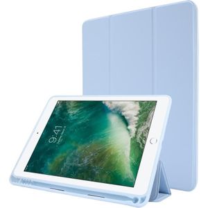 Skin Feel pennenhouder gevouwen tablet lederen hoes voor iPad Air 2 / Air / 9.7 2018 / 9.7 2017