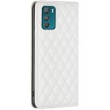 Voor Motorola Moto G42 Diamond Lattice magnetische lederen flip-telefoonhoes