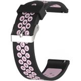 Double Colour Silicone Sport Wrist Strap for Xiaomi Huami Amazfit Bip Lite Version 20mm(Black Pink)