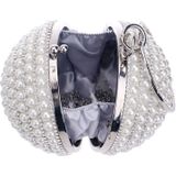 Ball Shape Women Fashion Banquet Party Pearl Handbag(Silver)