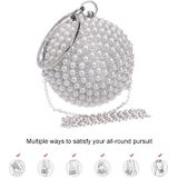 Ball Shape Women Fashion Banquet Party Pearl Handbag(Silver)