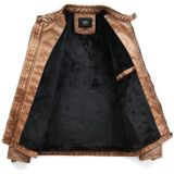 Fashionable Men Leather Jacket (Color:Black Size:XXL)