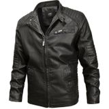 Fashionable Men Leather Jacket (Color:Black Size:XXL)