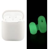 Portable Wireless Bluetooth Earphone Silicone Protective Box Anti-lost Dropproof Storage Bag for Apple AirPods 1/2(Earphone is not Included)(Fluorescent Green)