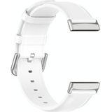 For Fitbit Versa 3 / Fitbit Sense Round Tail Leather Strap  Size: Free Size(White)