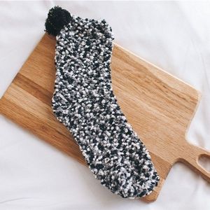 3 Pairs Christmas Women Fluffy Socks Warm Winter Cosy Lounge Socks(Black)
