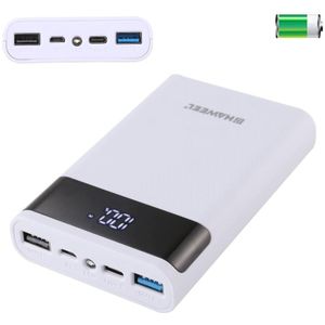 HAWEEL DIY 4x 18650 Battery (Not Included) 12000mAh Dual-way QC Charger Power Bank Shell Box with 2x USB Output & Display  Support QC 2.0 / QC 3.0 / FCP / SFCP /  AFC / MTK / BC 1.2 / PD(White)