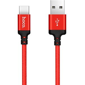 hoco X14 1m Nylon Braided Aluminium Alloy USB-C / Type-C to USB Data Sync Charging Cable  For Galaxy S8 & S8 + / LG G6 / Huawei P10 & P10 Plus / Xiaomi Mi 6 & Max 2 and other Smartphones(Red)