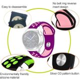 For Samsung Gear S4 Active 22mm Two-color Silicone Replacement Strap Watchband(Black Pink)