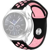 For Samsung Gear S4 Active 22mm Two-color Silicone Replacement Strap Watchband(Black Pink)