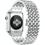 Dragon graan Solid roestvrijstalen polsband horlogeband voor Apple Watch serie 3 & 2 & 1 42mm (zilver)