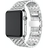 Dragon graan Solid roestvrijstalen polsband horlogeband voor Apple Watch serie 3 & 2 & 1 42mm (zilver)