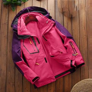 LSM-121 dames herfst- en winterjassen Grab fleece binnenvoering outdoor wandelkleding  maat: M (roze rood)