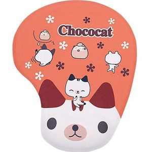 2 stks Siliconen Comfortabele Gewatteerde Non-Slip Hand Rest Polsband Muismat  Kleur: Chocolade Kat