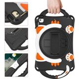 Cute Cat King Kids Shockproof EVA Protective Case with Holder & Shoulder Strap & Handle For iPad mini 5 / 4 / 3 / 2 /1(Black Orange)