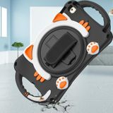 Cute Cat King Kids Shockproof EVA Protective Case with Holder & Shoulder Strap & Handle For iPad mini 5 / 4 / 3 / 2 /1(Black Orange)