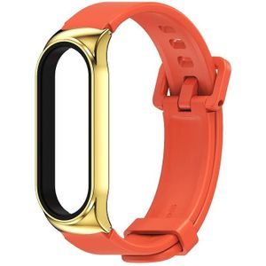 For Xiaomi Mi Band 6 / 5 Mijobs CS Silicone Waterproof Watch Band(Orange+Gold)