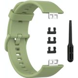 For Huwei Watch Fit Protective Silicone Case + Silicone Watchband Kit(Light Green)