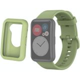 For Huwei Watch Fit Protective Silicone Case + Silicone Watchband Kit(Light Green)