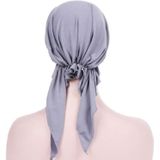 Curved Two Tail Wrap Cap Turban Hat  Size:M (56-58cm)(White)