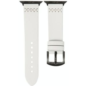 Lederen vervangende band horlogeband voor Apple Watch Series 7 45 mm / 6 & SE & 5 & 4 44mm / 3 & 2 & 1 42mm