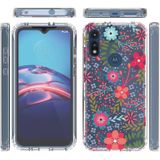 For Motorola Moto E (2020) 2 in 1 High Transparent Painted Shockproof PC + TPU Protective Case(Small Floral)