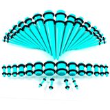 36PCS Unisex Acrylic Ear Expansion Ear Extender 14G-00G Accessories Set(Turquoise)