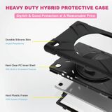 For Samsung Galaxy Tab A7 10.4 2020 T500 / T505 Shockproof Colorful Silicone + PC Protective Case with Holder & Shoulder Strap & Hand Strap & Screen Protector(Black)